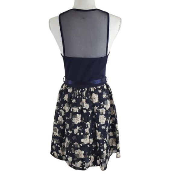 A’Gaci Blue Floral Mesh Fit & Flare Dress – Girl's Size Large - Picture 4 of 10